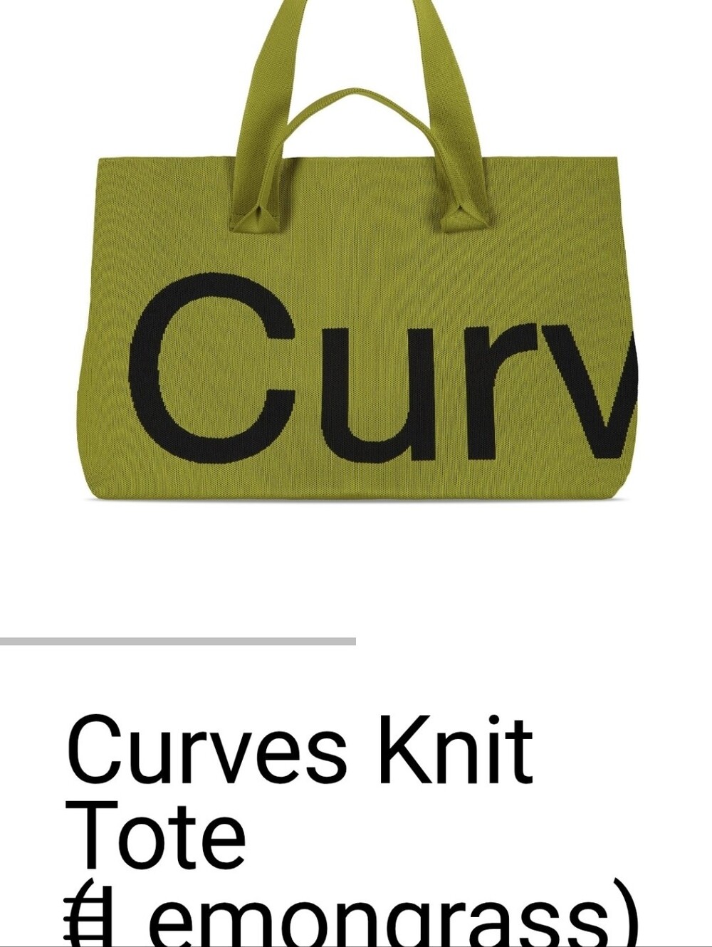 Curves by Sean Brown Curves Tote (Lemongrass)